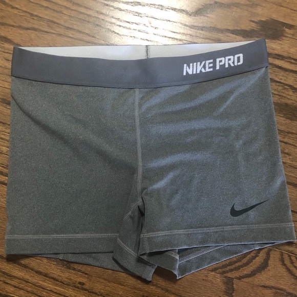 grey nike pro shorts womens